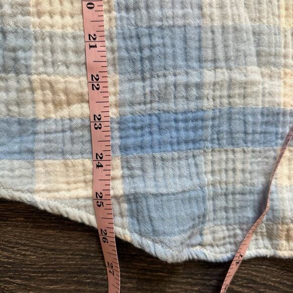 Sanctuary Women Blue White Soft Long Sleeve Plaid Tomboy Shirt Top Medium 1842 - Picture 10 of 10